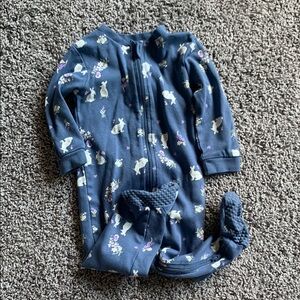 Navy Blue Baby Onesie with Bunny Print Size 6-13 Month Brand New Condition